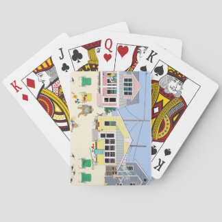 Pastel Beach Cottages Playing Cards
