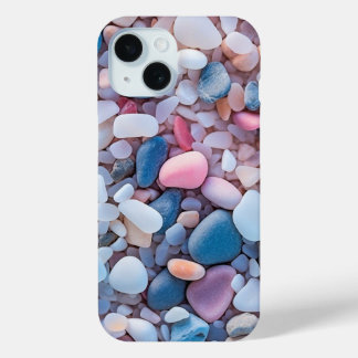 Pastel Beach Pebbles Colourful Aesthetic iPhone 15 Case