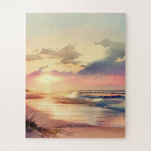 Pastel Beach Sunset Jigsaw Puzzle