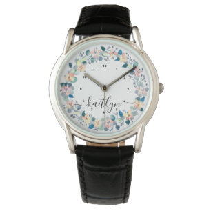 Pastel Beautiful Flower Wreath Lilac Watercolor Watch