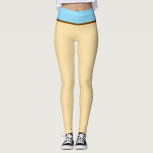 Pastel Beige and Baby Blue Leggings