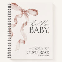 Pastel Beige Coquette Bow Girl Baby Shower Letters