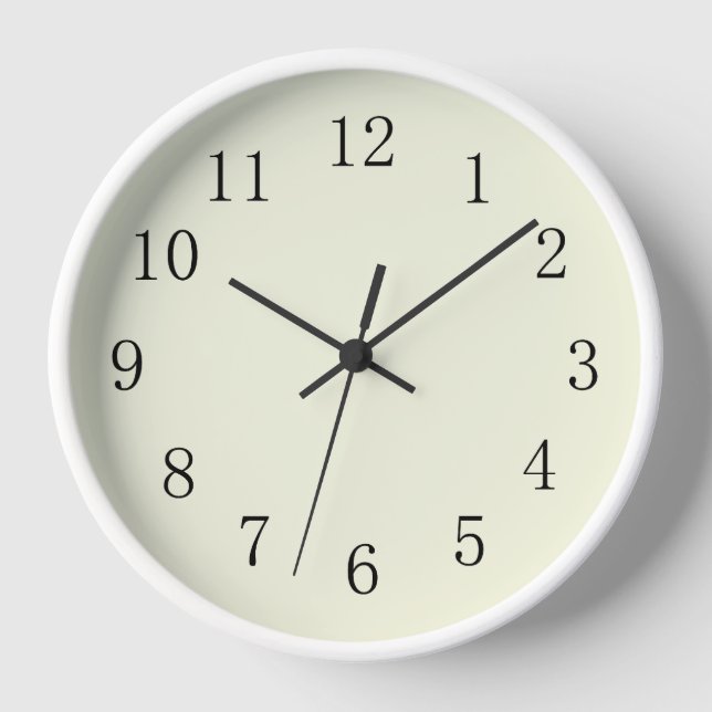 Pastel Beige Kitchen Wall Clock (Front)