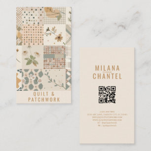 Pastel Beige Quilt Patchwork Handmade Clothing  Business Card