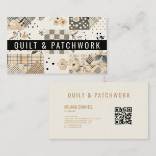 Pastel Beige Quilt Patchwork Handmade Clothing Business Card