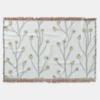 Pastel berries on stams throw blanket