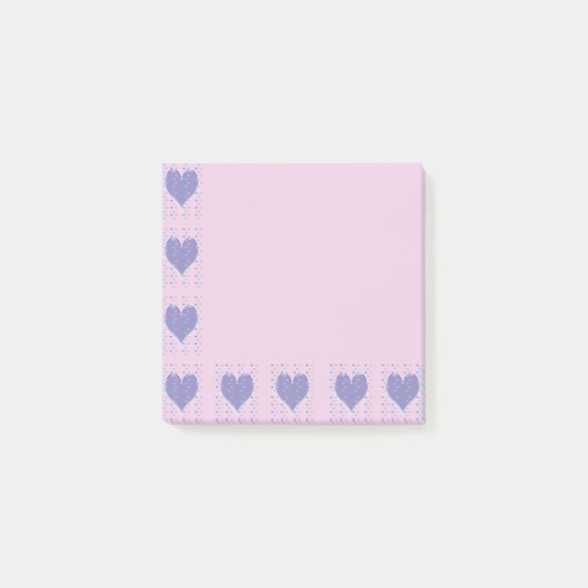 Pastel Big Heart Small Hearts Design Post-It Notes (Front)