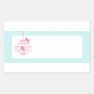 Pastel Birdcage Rectangular Sticker