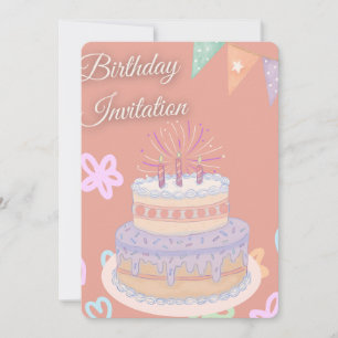 Pastel Birthday Invitation Editable Birthday Par