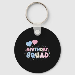 Pastel Birthday Squad For Birthday Party  Key Ring
