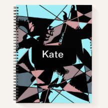 Pastel Black Blue Pink Grey abstract
