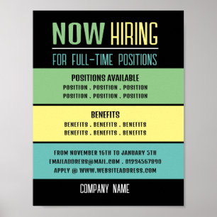 Pastel Blocks Job Vacancy Recruitment Advertising Poster