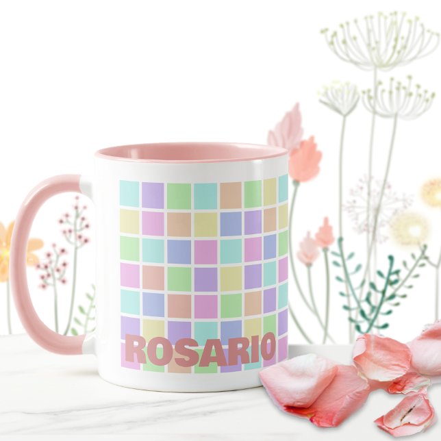 Pastel Blocks Name Template Mug (Creator Uploaded)