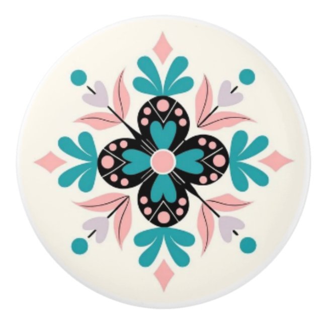 Pastel bloom cabinet knob (Front)