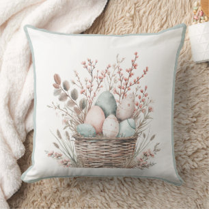 Pastel Bloom Easter Basket Brunch Cushion