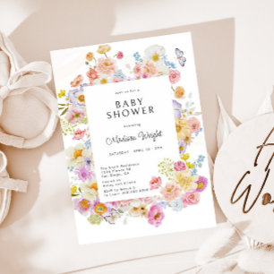 Pastel Bloom Floral Baby Shower Invitation