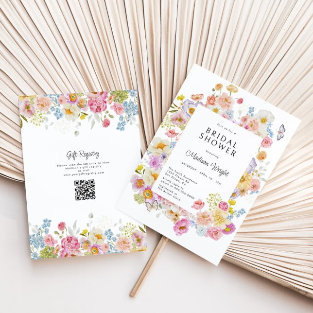 Pastel Bloom Floral Bridal Shower Invitation (Creator Uploaded)