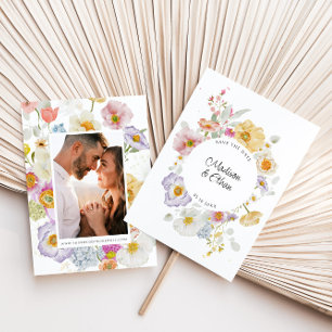 Pastel Bloom Floral Wreath Wedding Save The Date