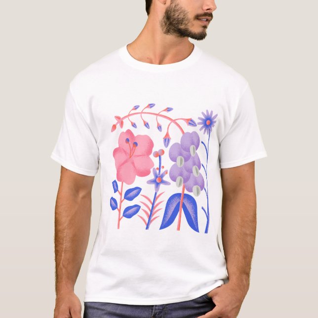 "Pastel Bloom Garden" T-Shirt (Front)