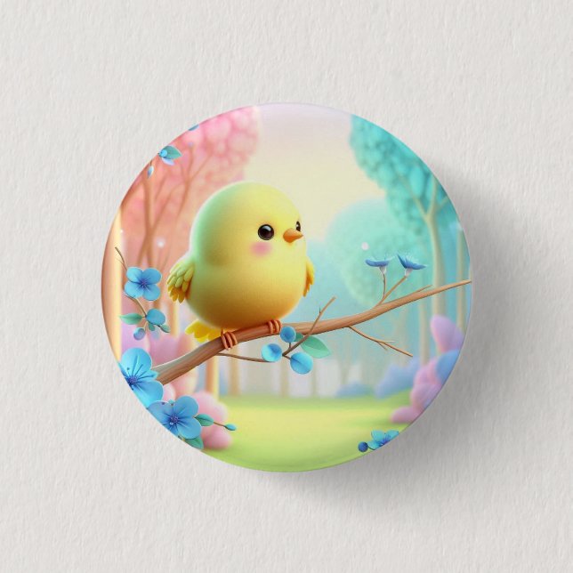 Pastel Bloom Keychain — Floral Charm for Bags & Ke 3 Cm Round Badge (Front)