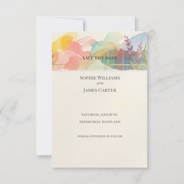 Pastel Bloom Save the Date Card (Front)