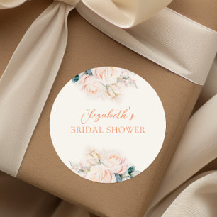 Pastel Blooms Bridal Shower Classic Round Sticker
