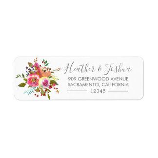Pastel Blooms Fantasy Floral Return Address Label