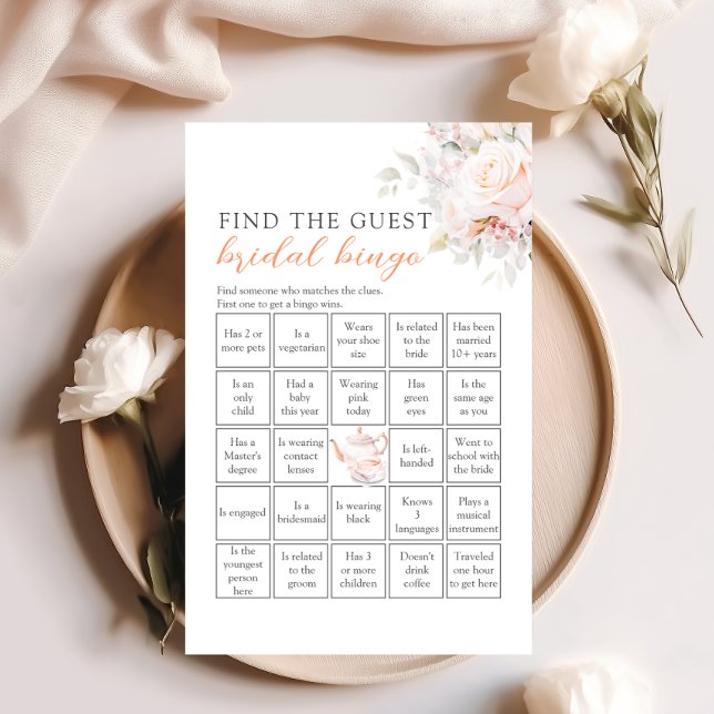Pastel Blooms Find The Guest Bridal Bingo Game (Creator Uploaded)