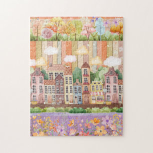 Pastel Blooms Neighborhood Jigsaw Puzzle