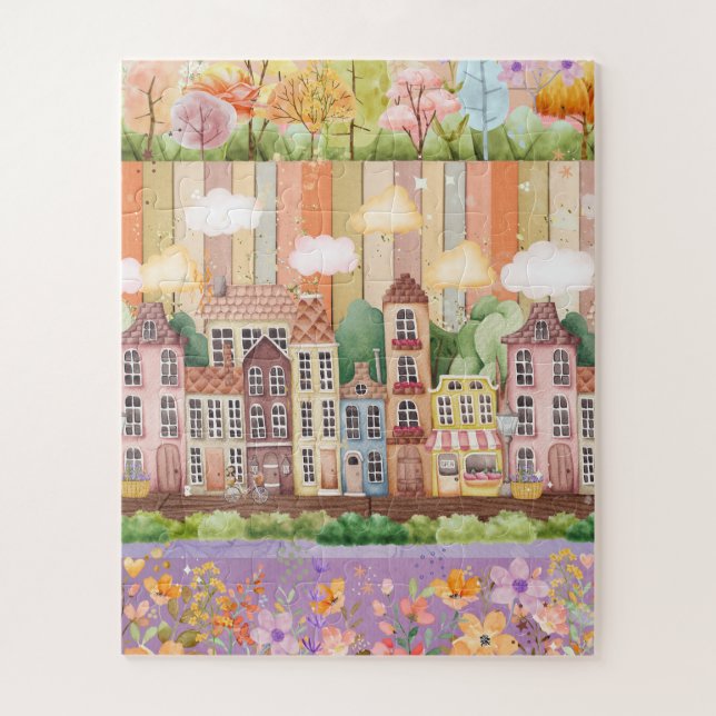 Pastel Blooms Neighbourhood Jigsaw Puzzle (Vertical)
