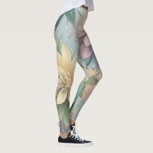 Pastel Blossom Burst: Floral Explosion Pattern Leggings