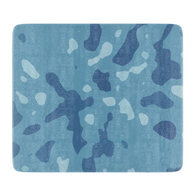 Pastel Blue Abstract Camo Pattern  Cutting Board (Front)