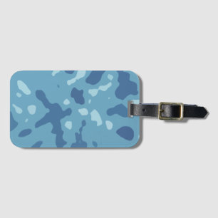 Pastel Blue Abstract Camo Pattern  Luggage Tag