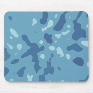 Pastel Blue Abstract Camo Pattern  Mouse Pad