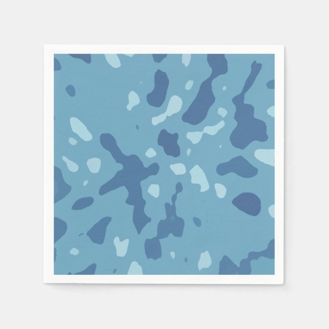 Pastel Blue Abstract Camo Pattern  Napkin (Front)