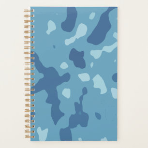 Pastel Blue Abstract Camo Pattern Planner