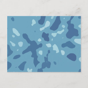 Pastel Blue Abstract Camo Pattern  Postcard