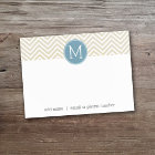 Pastel Blue and Linen Chevrons Custom Monograms