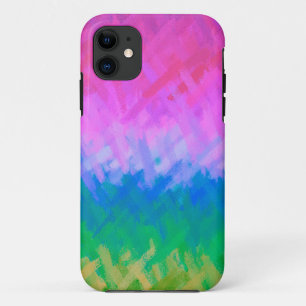 Pastel Blue and Pink Abstract iPhone 11 Case