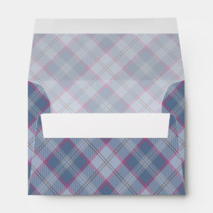 Pastel Blue and Pink Tartan Envelope