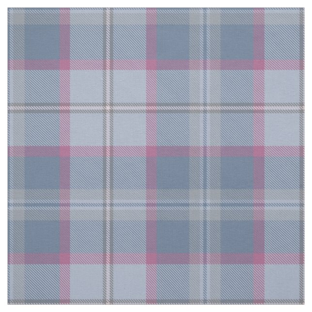 Pastel Blue and Pink Tartan Fabric (Swatch)