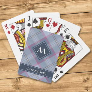 Pastel Blue and Pink Tartan Playing Cards