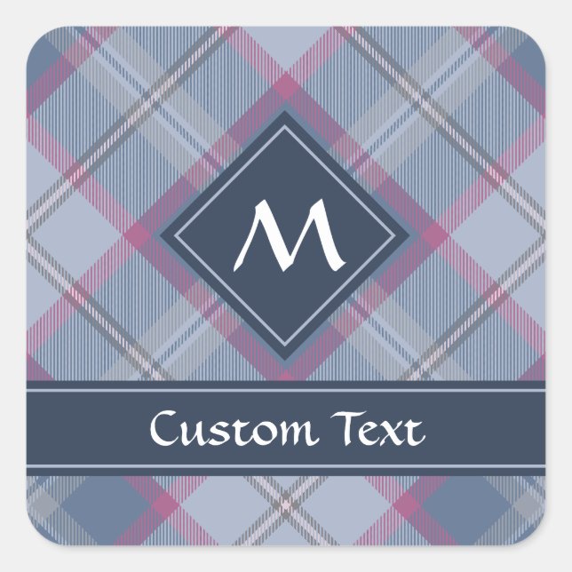 Pastel Blue and Pink Tartan Sticker (Front)