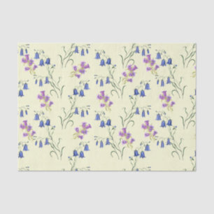 Pastel Blue and Purple Bell Flowers  Tissue Paper