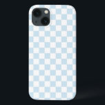 Pastel Blue and White Chequerboard iPhone 13 Case<br><div class="desc">Blue and White Checkers pattern
 Baby Blue and White Chequerboard pattern
 Powder Blue and White Checked pattern
 White and Blue Checks</div>