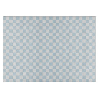 Pastel Blue and White Chequerboard Cutting Board