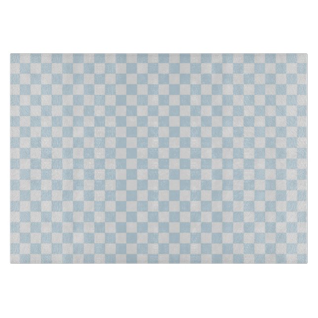 Pastel Blue and White Chequerboard Cutting Board (Front)