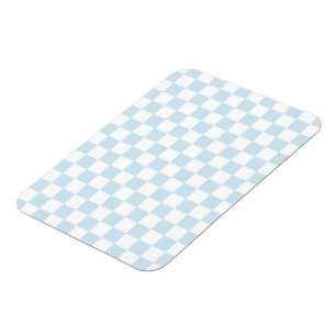 Pastel Blue and White Chequerboard Magnet