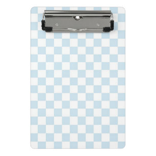 Pastel Blue and White Chequerboard Mini Clipboard
