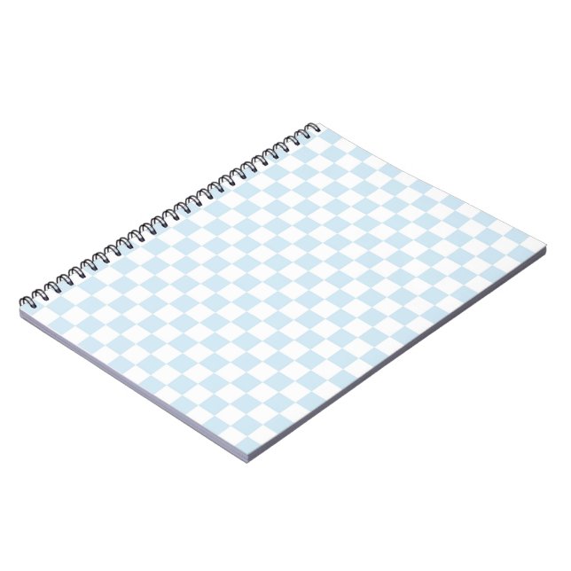 Pastel Blue and White Chequerboard Notebook (Left Side)